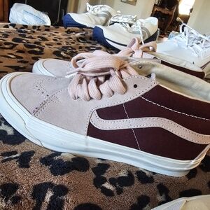 Vans Pink and Burgundy Women's Shoes
